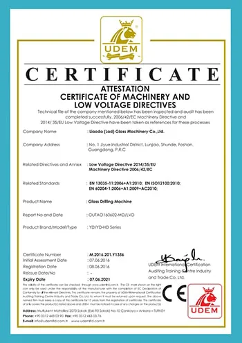 certificate of Glass Cutting Machine